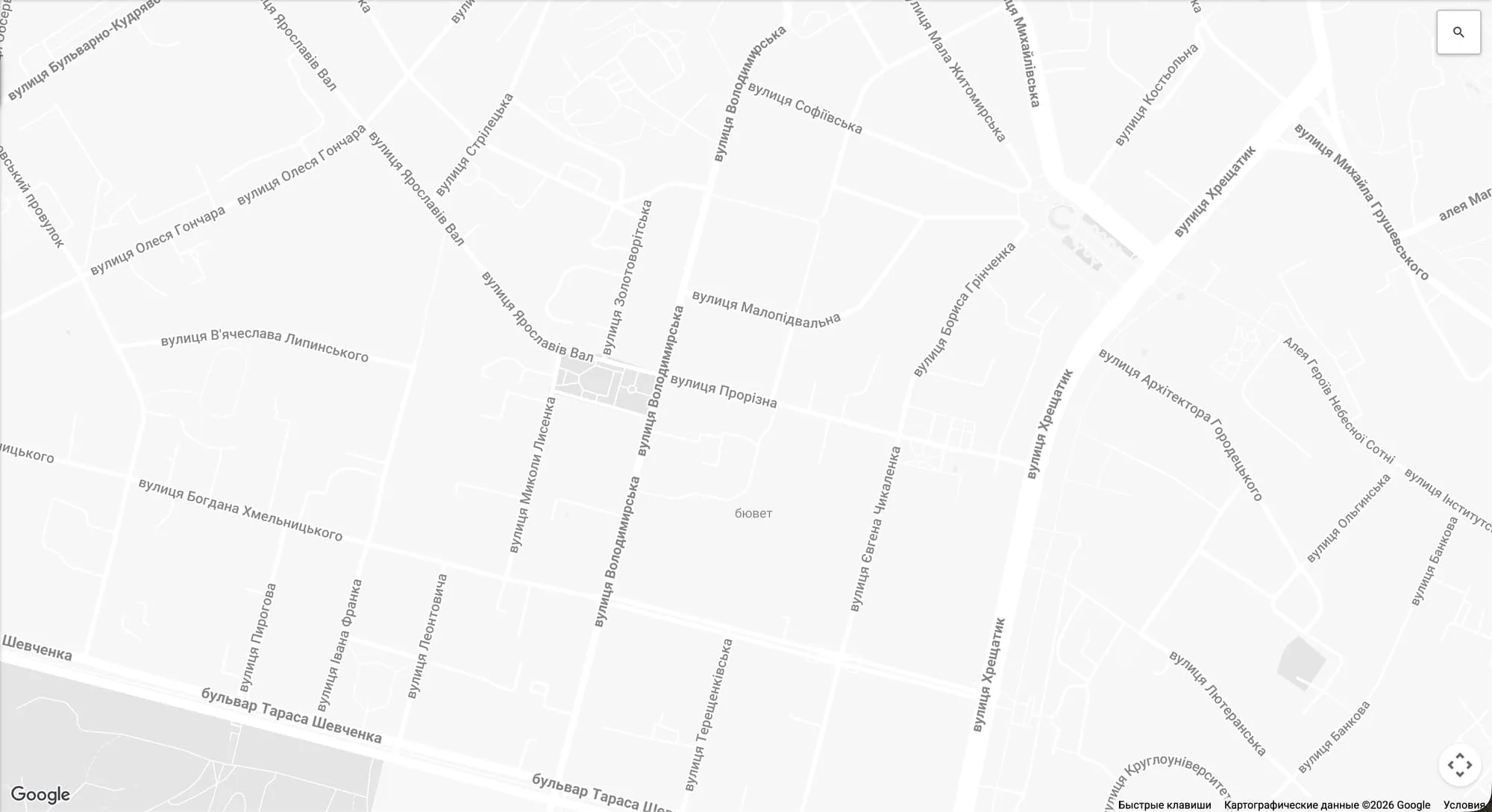 Карта: вул. Прорізна, 21, офіс 5, Київ, Україна, 01034
